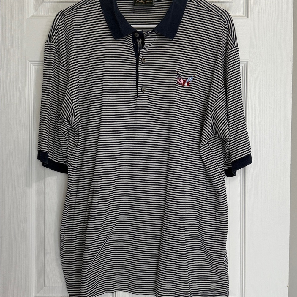 Bobby Jones Navy and White Striped Polo